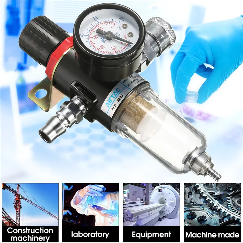 Filter 40 Micron Oil-water Separator Trap Tools Kit Regulator Gauge Light Weight Filter Particles