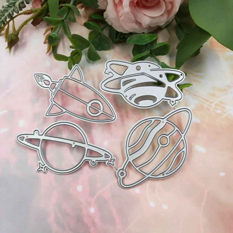

Space Ship Planet Rocket Metal Cutting Dies For DIY Scrapbooking Embossing Cards Tool Decorative Crafts Die Cuts