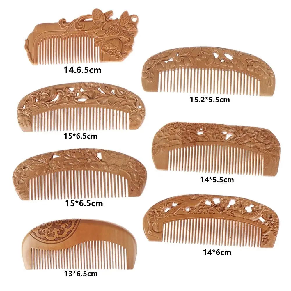 

Natural Peach Wood Combs No-static Massage Head Hair Comb Brush Health Care Fashion Design Comb Hair Styling Tool Accessories