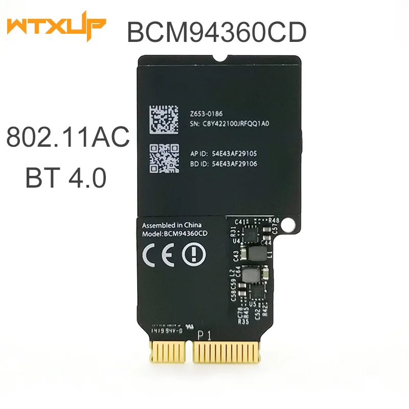 Двухдиапазонный 1750 Мбит/с BCM94360CD 802.11AC WIFI беспроводной Bluetooth 4 0 bcm94360cd родная карта