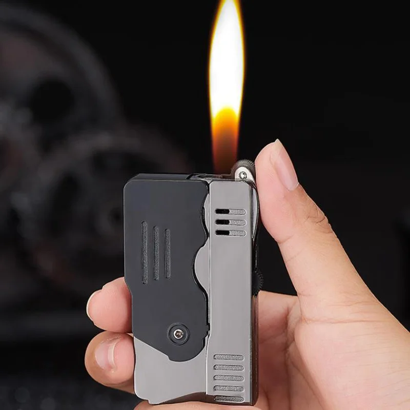Металлическая ветрозащитная Зажигалка газовые зажигалки с бутаном двойная для