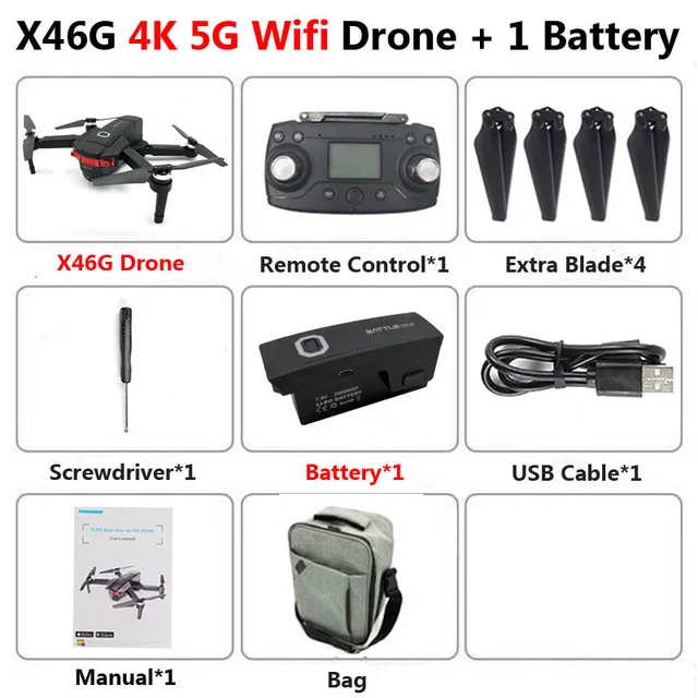 With Bag Складной Профессиональный бесколлекторный Дрон с двойной камерой 4K HD 5G gps WiFi FPV широкоугольный Радиоуправляемый квадрокоптер Вертолет игрушка - Цвет: With Bag