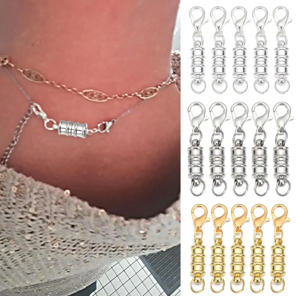 

New DIY Silver Gold Jewelry Making Supplies Connector Hook Necklace Bracelet Connector Buckle Magnetic Clasps