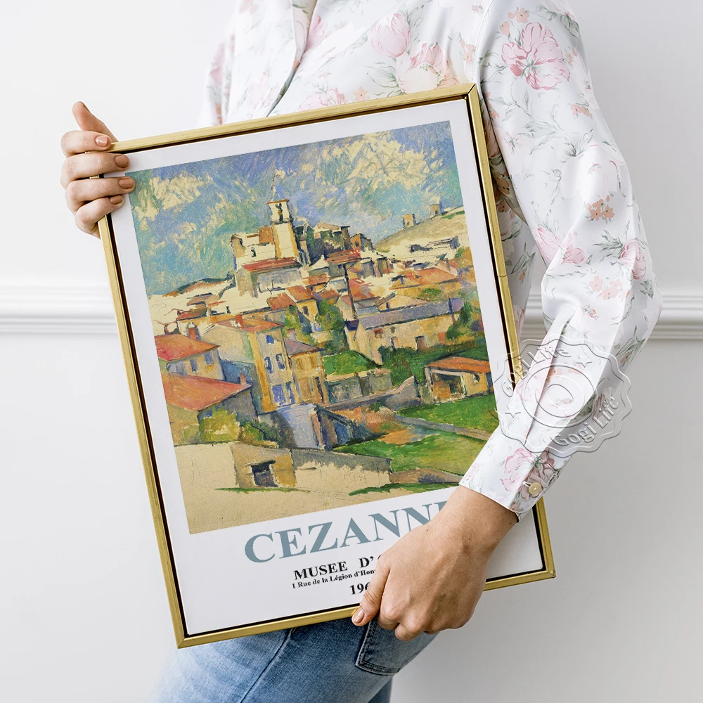 

Paul Cezanne Exhibition Museum Art Poster, Gardanne Landscape Canvas Painting, French Hill Town Scenery Home Decorative Painting