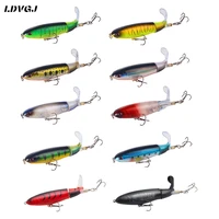 ldvgj quality whopper plopper 10cm 13g artificial top water fishing lure hard bait wobbler rotating soft tail fishing tackle