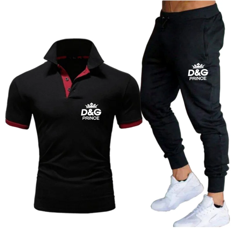 

Men's high-end short-sleeved t-shirt polo shirt 2021 summer new trendy brand t-shirt suit men's summer