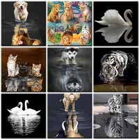 dog painting by numbers animal oil diy drawing canvas picture handpainted coloring kits reflection paint gift acrylic adult wall