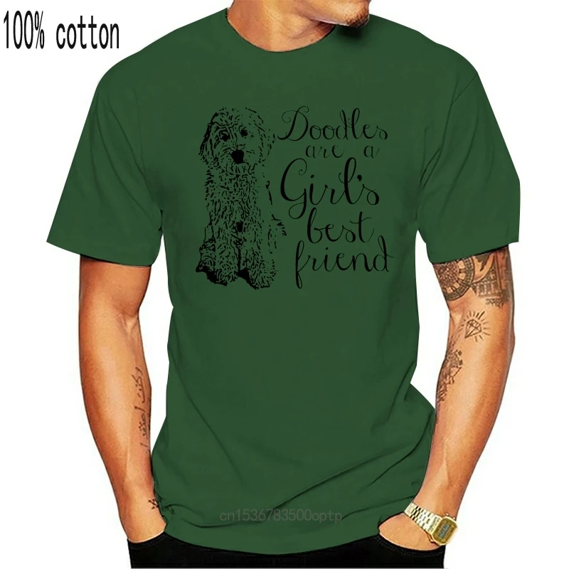 

New Fashion Mens Short sleeve T Shirt 100% Cotton Doodles are a Girl s Best Friend Golden Labradoodle t shirt