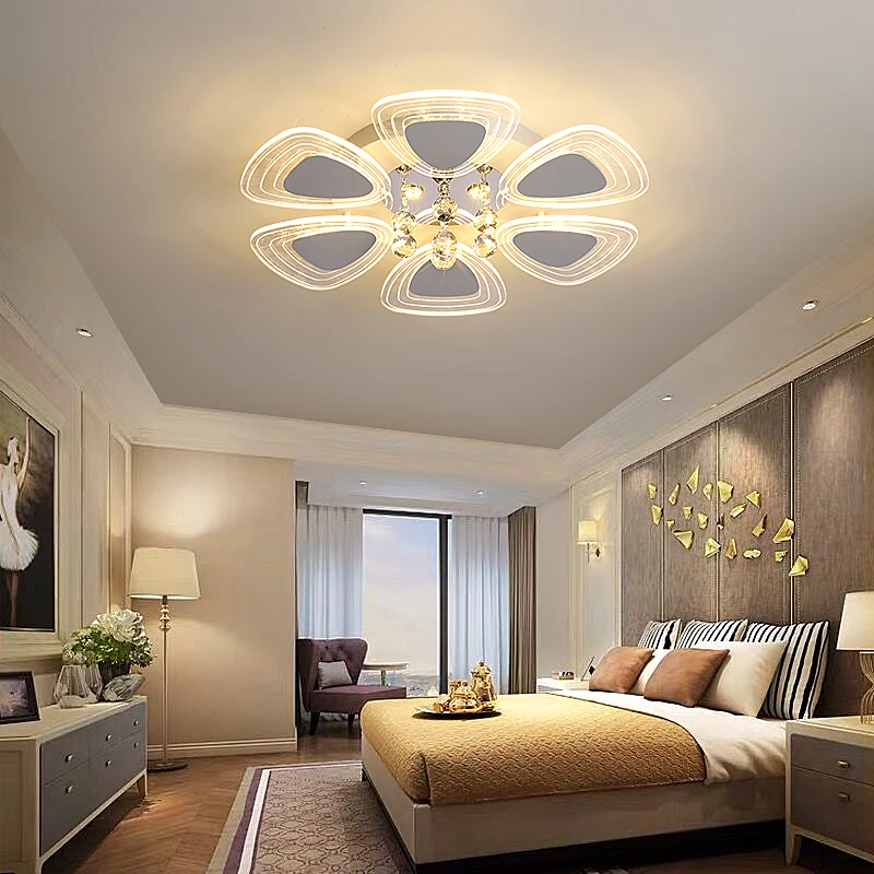 Modern LED Crystal ceiling Lights dimmable living room dining bedroom study balcony home decoration lamp | Освещение
