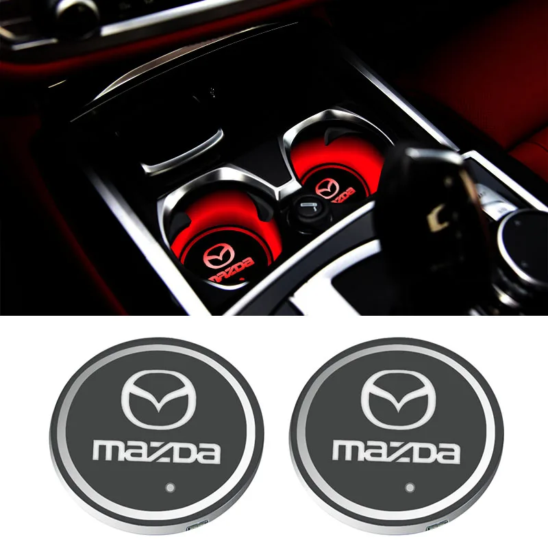 

Car LED Cup Holder Mats Car Coasters Bottle Atmosphere Light Backlight Lamp for Mazda 3 Angksela Bk CX 5 4 7 30 Atez 6 Gh Gg Etc