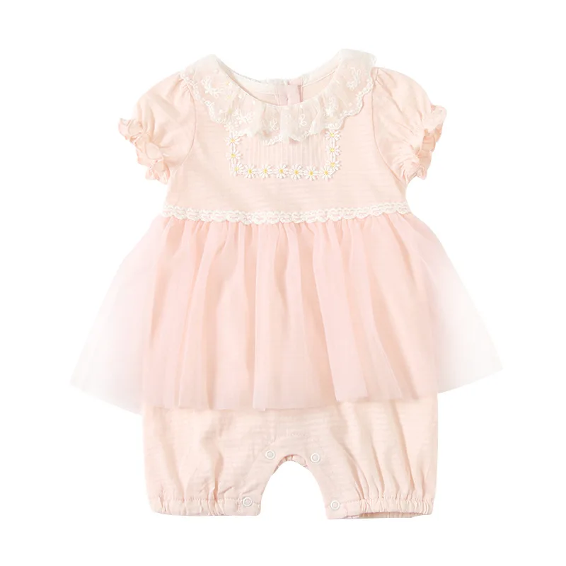 Детский кружевной комбинезон с цветочным принтом|Ромперы| |