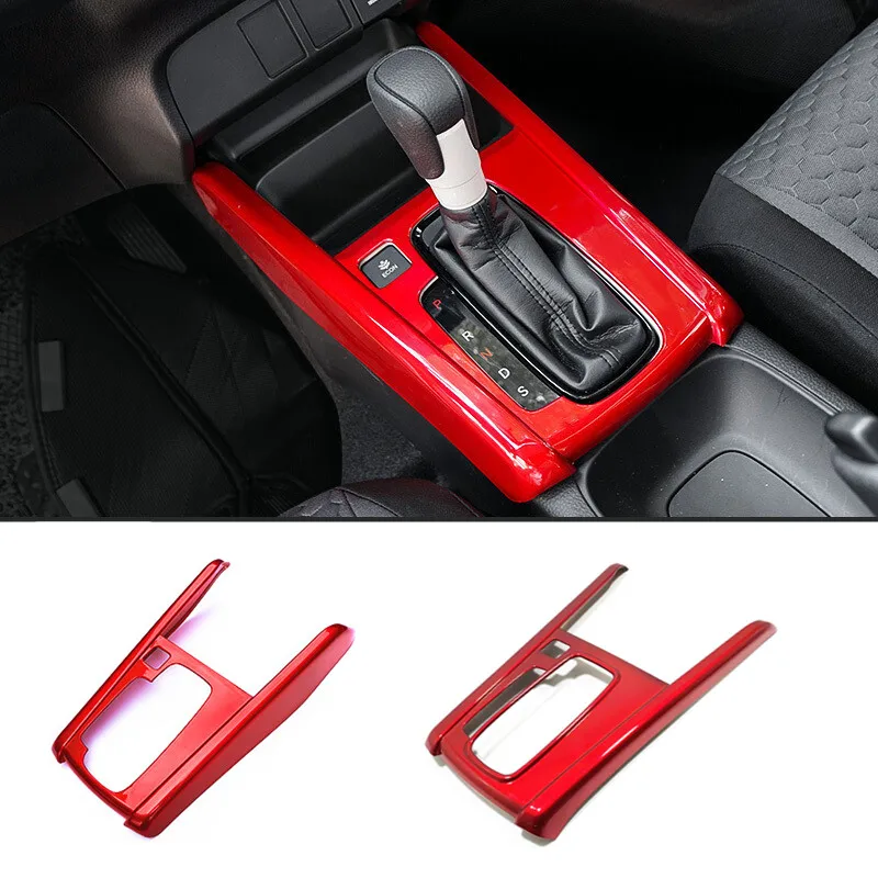 

For Honda FIT JAZZ 2020 2021 ABS plastic red Car gear shift lever knob frame panel cover automotive trim accessories 1pcs