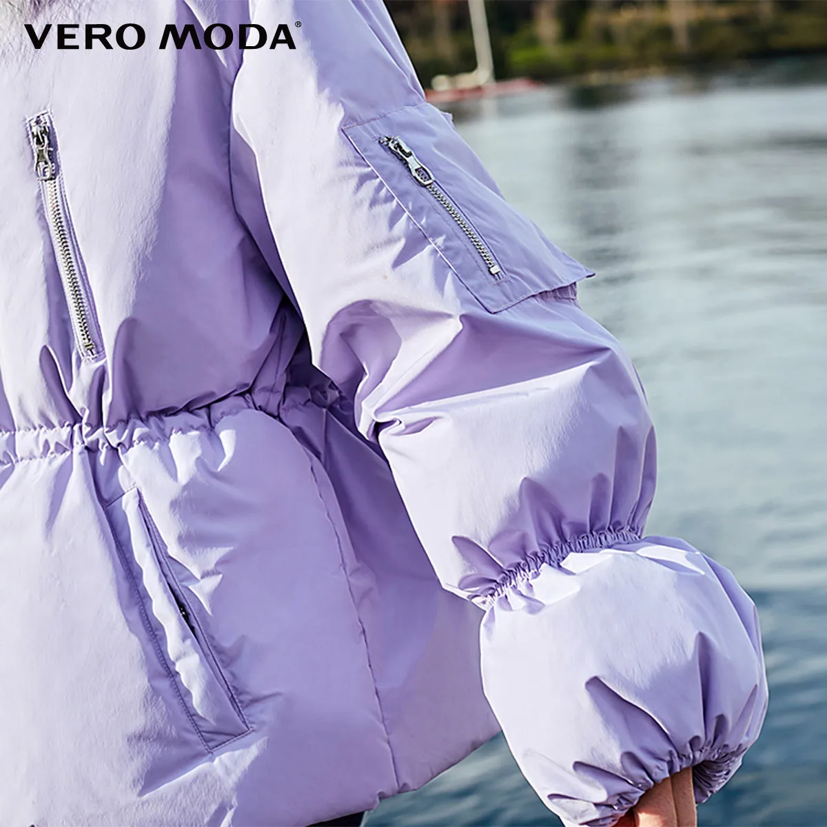 Vero Moda зимняя куртка с капюшоном и большим воротником из меха енота | 318423511|