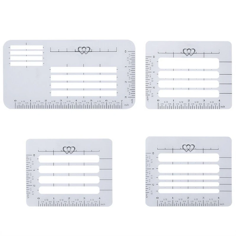 

P8DF 4 Pcs Craft Addressing Guide Notebook Multi-use Letter Envelope Stencil Set Templates Rulers Diary Greeting Card
