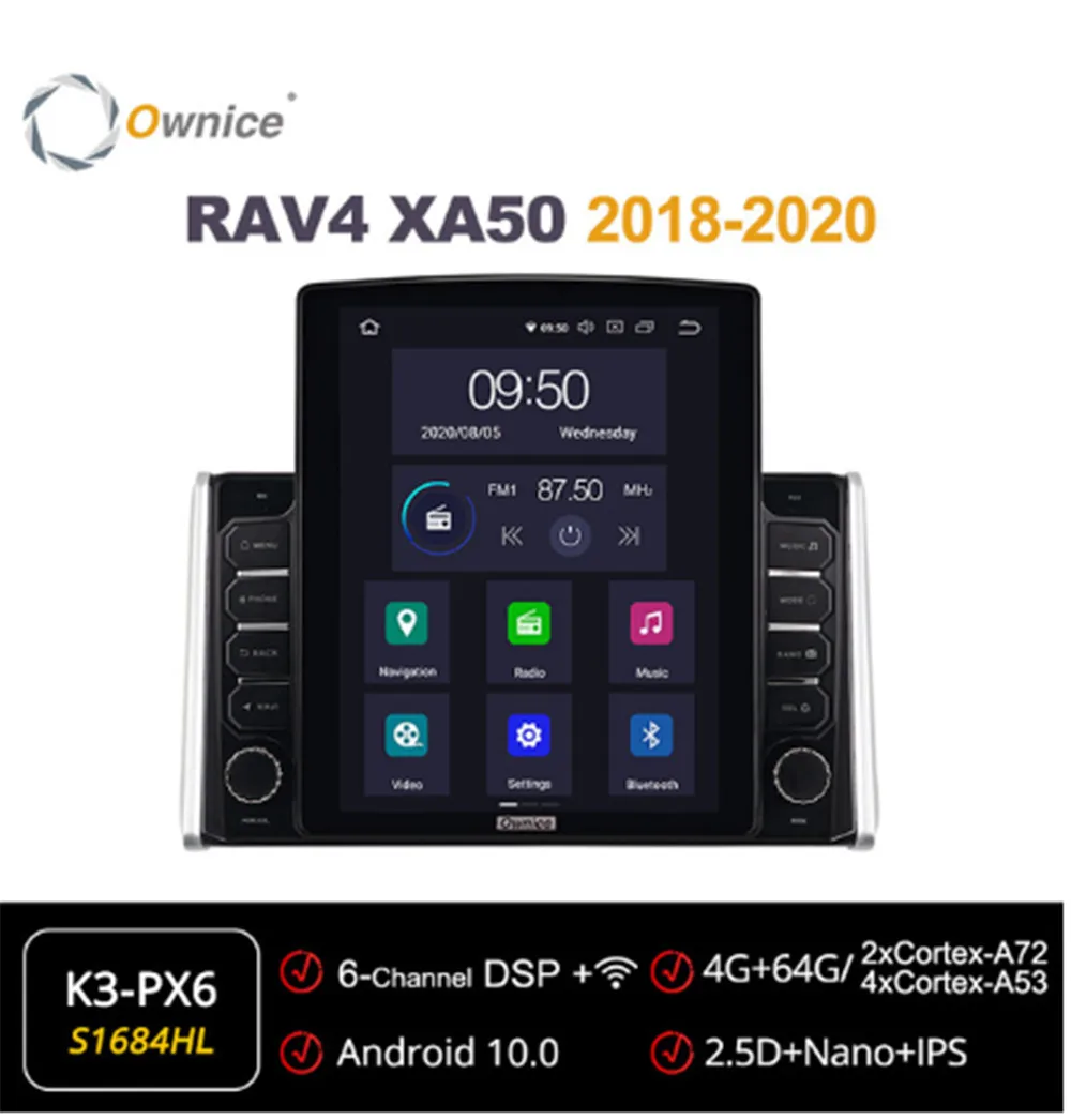 

Ownice Octa 8 Core Android 10.0 Car Radio forToyota RAV4 XA50 2018 2019 2020 GPS Multimedia Stereo PlayerTesla Style