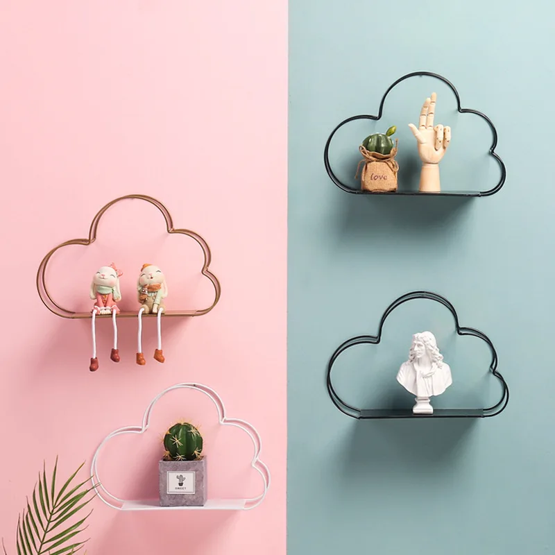 Cloud Shaped Wall Hanging Home Shelf Organization Mounted Display Storage Rack Household Family Home Accessories Home Decor