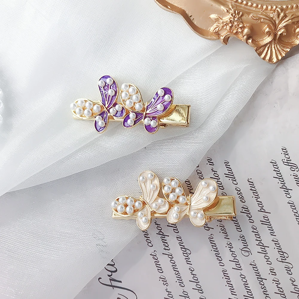 

Hair Clip for Women Simple Pearl Butterfly Lovely Girl Hair Accessories Fashion Student Jewelry