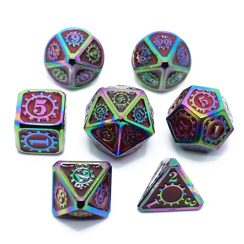 2019 DnD металлические кубики RPG MTG italiics с шрифтом включая кости разные цвета D4 D6 D8 D10