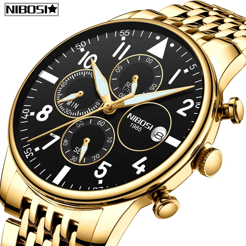 Relogio Masculino NIBOSI новые мужские часы Топ бренд класса люкс Большой циферблат