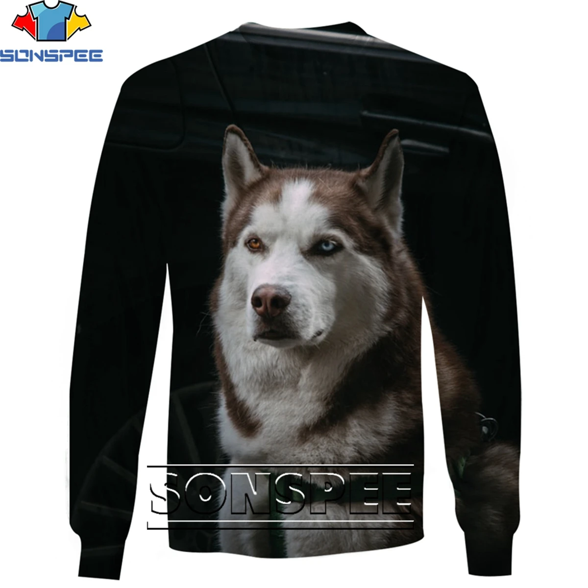 

SONSPEE 3D Husky Dog Casual Loose Round Neck Sweater Shirt Men/Women Cute Fashion Trend Street Personality Harajuku Style