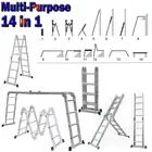 Портативная многофункциональная алюминиевая телескопическая лестница с 16 полками, 4,7 м