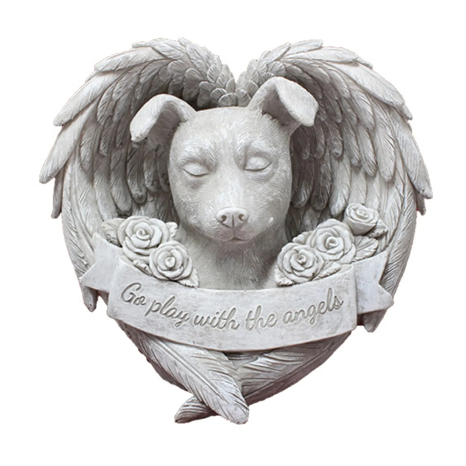 

Puppy Dog Cat Monument Pet-Angel Wing Tombstone Decoration Resin Crafts Outdoor garden decoration statue holiday gift 2021 New