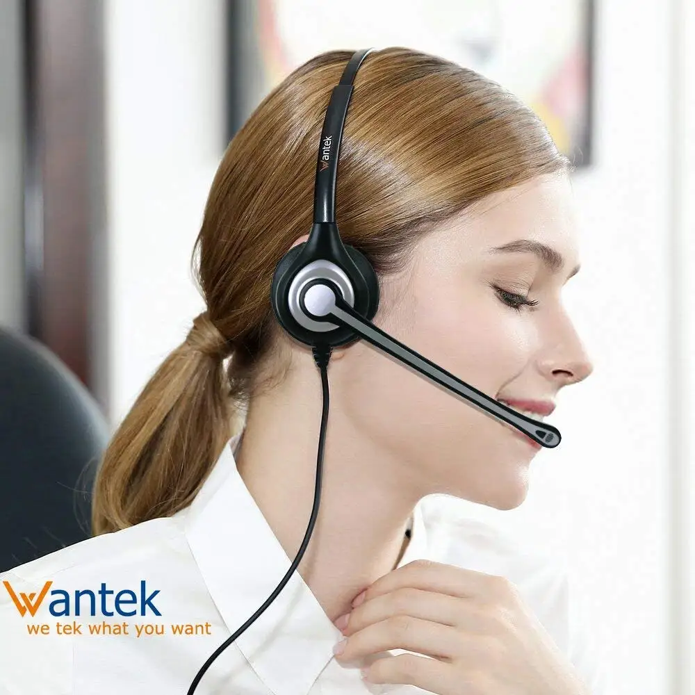 Wantek RJ9 офисная телефонная гарнитура с микрофоном шумоподавлением для Yealink T21P T42G