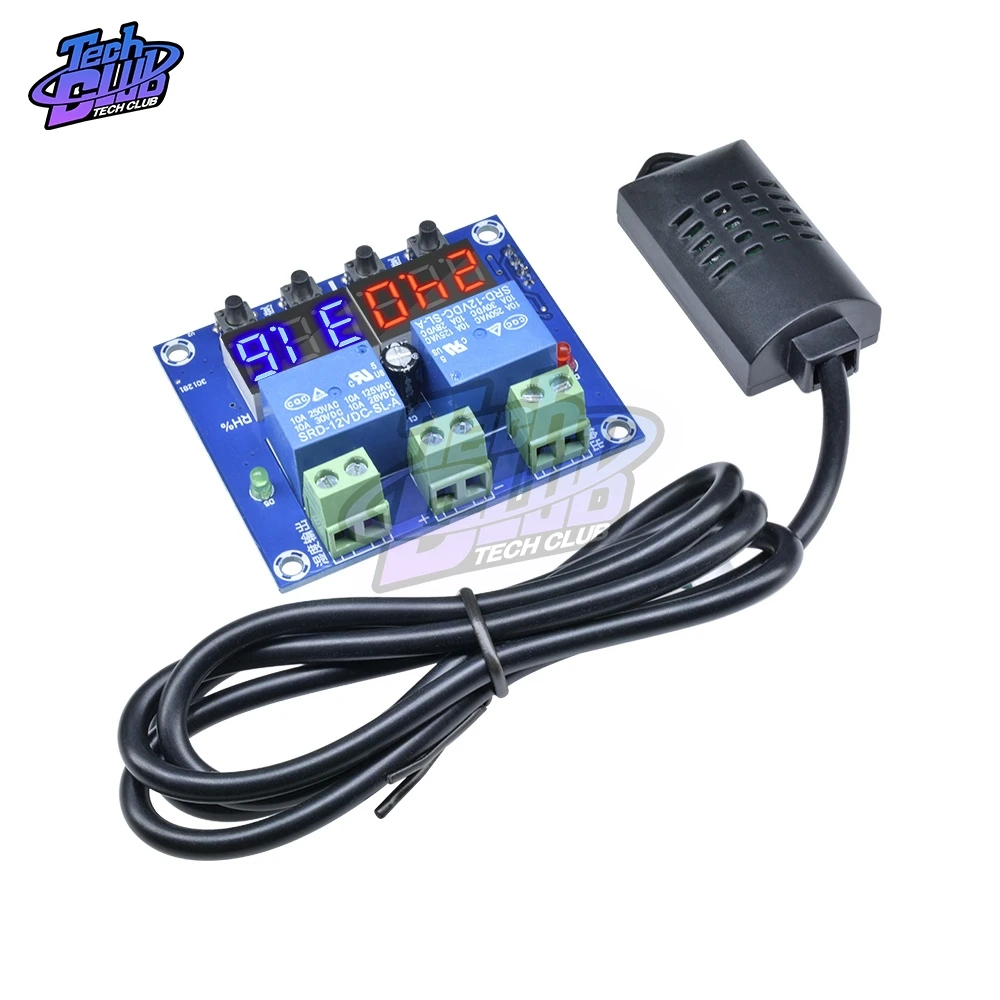 XH-M452 DC 12V светодиодный цифровой Температура и влажности с двойным реле для Выход