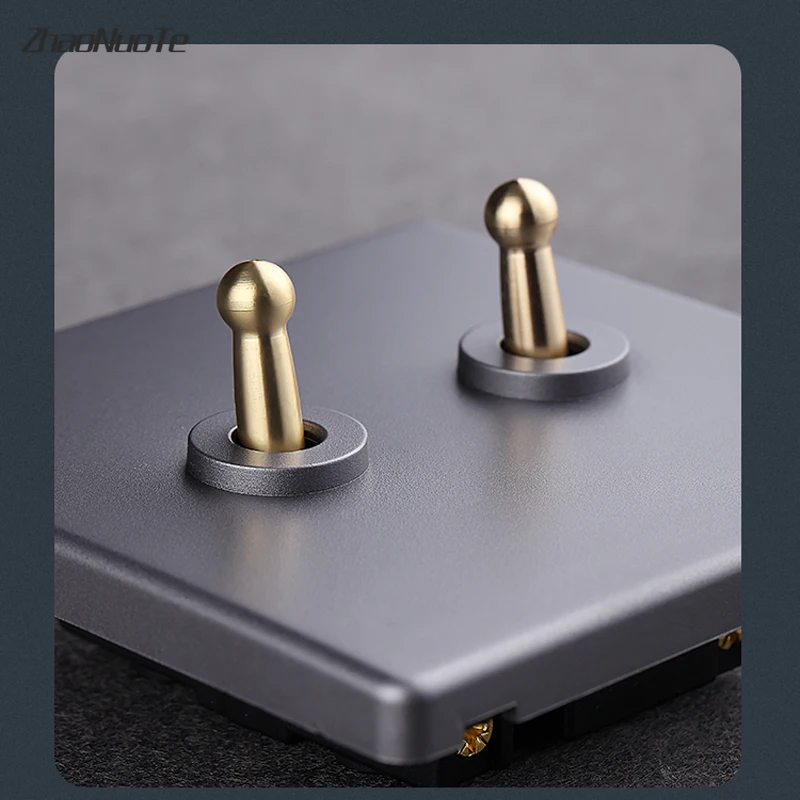 86 Тип серебристо-серой панели ретро настенный светильник тумблер 1-4gang 2-сторонний