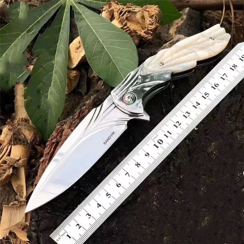 

Высококачественный Тактический складной нож с тысячами перьев, лезвие SANDVIK, полимерная ручка, для выживания, рыбалки, дайвинга, повседневно...