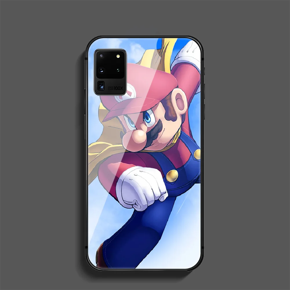 

Super Cartoon Mario Game Phone Tempered Glass Case Cover For Samsung Galaxy Note S 7 8 9 10 10E 20 Plus Lite Uitra Luxury