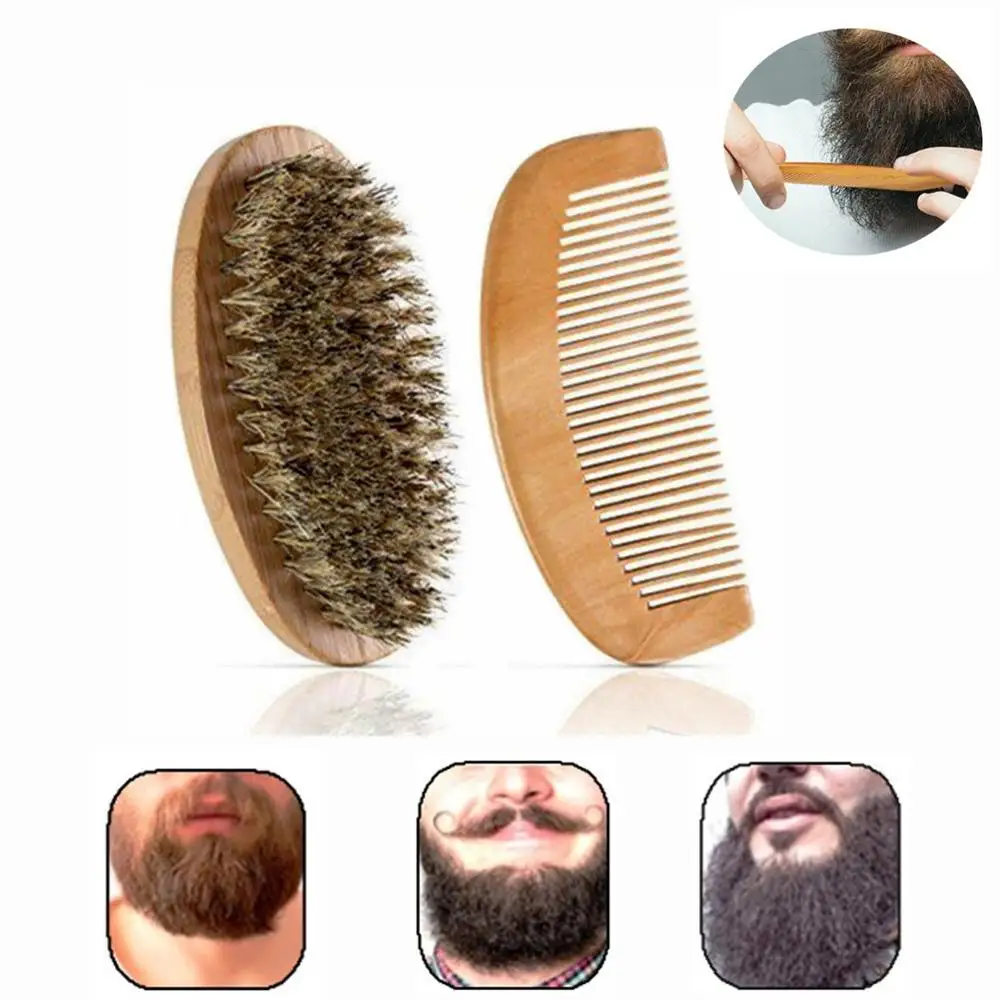 Натуральная щетка для бороды Hemu мужчин бамбуковый массаж лица который творит