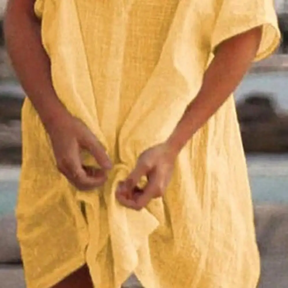 Однотонные Топы для женщин модная Свободная рубашка с круглым вырезом Женская