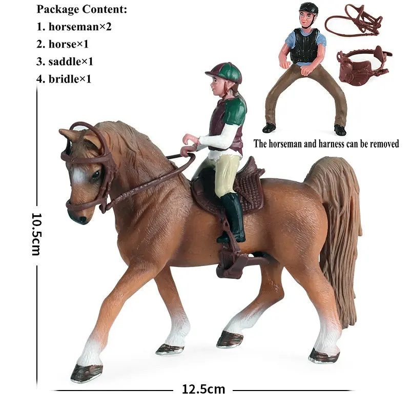 Реалистичные фигурки конского семени 2 шт. + 1 Набор фигурок рыцаря модель