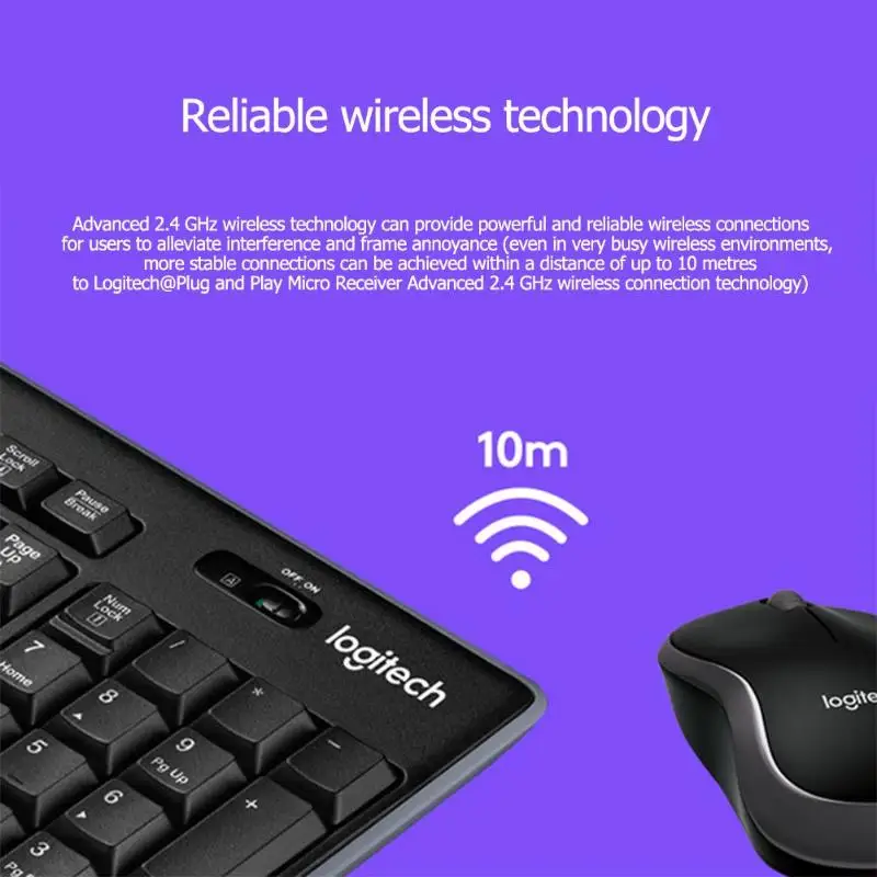 Мышь Logitech MK270 набор клавиатур беспроводная оптическая мышь 2 4G с восемью быстрыми
