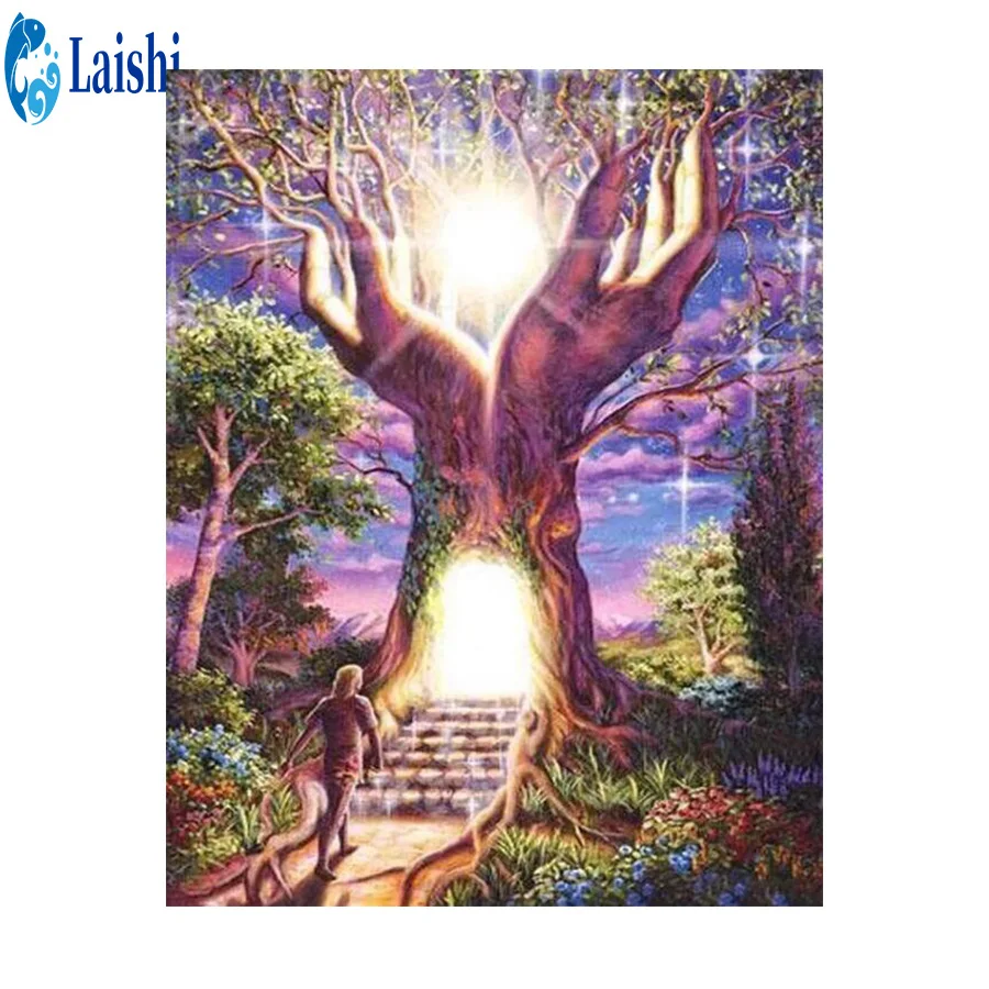 

DIY diamond painting Abstract art landscape people tree cross stitch full diamond square diamond embroidery mosaic Christmas gif