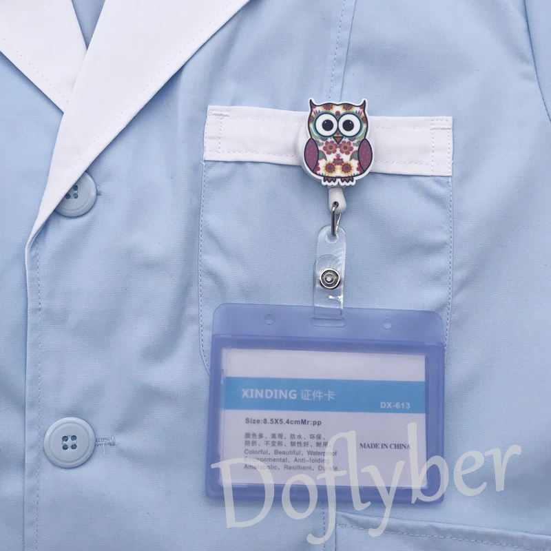 Милая сова выдвижной пластиковый держатель для бейджей студентов медсестер