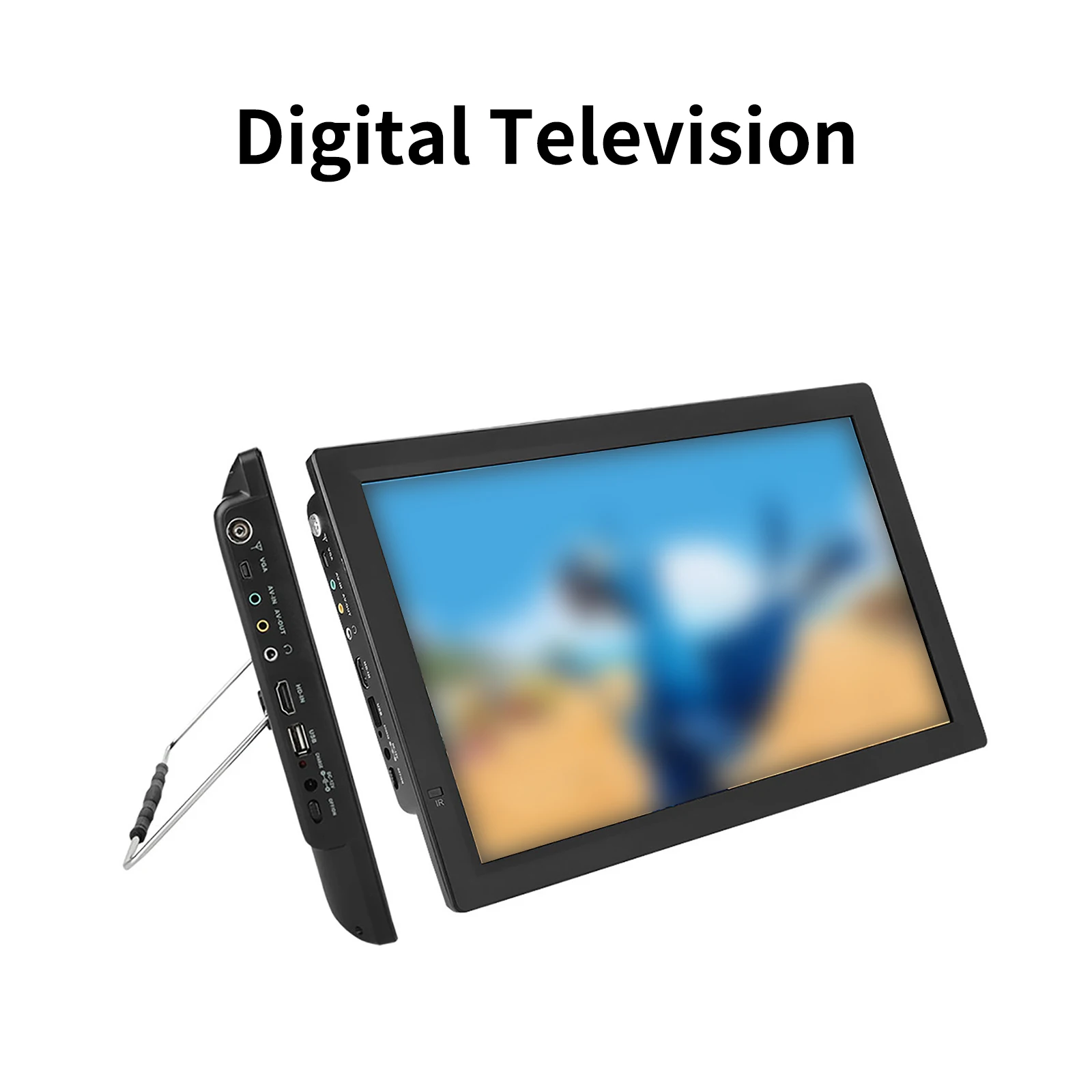 LEADSTAR D14 светодиодный ТВ 14,1 дюймов Портативный Дисплей цифровой плеер DVB-T2, совместимому с HDMI Портативный ТВ USB TF карта автомобиля Зарядное устройство