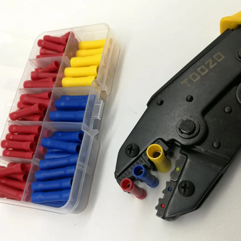 100 шт. изолированный прямой провод стыковый соединитель электрические обжимные