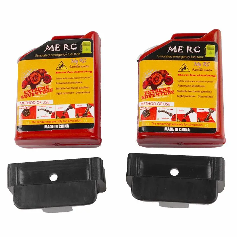 

2 Pcs 1/10 Scale Rc Crawler Accessory Mini Fuel Tank For Tamiya D90 Axial Wraith Scx10(Red)