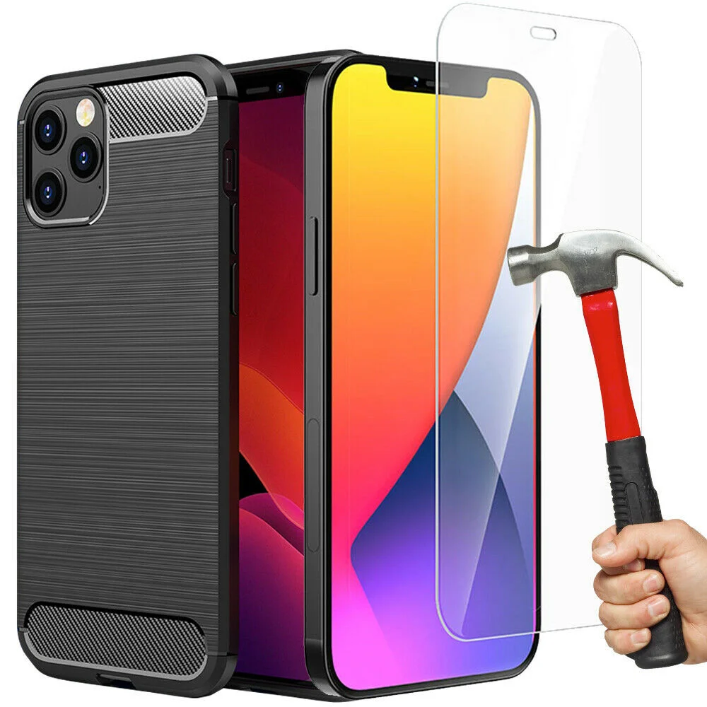 

Housse Coque + Verre Tremp Vitre For iPhone 12 Mini 12 Pro Max/11/XR/8/7/6S Plus