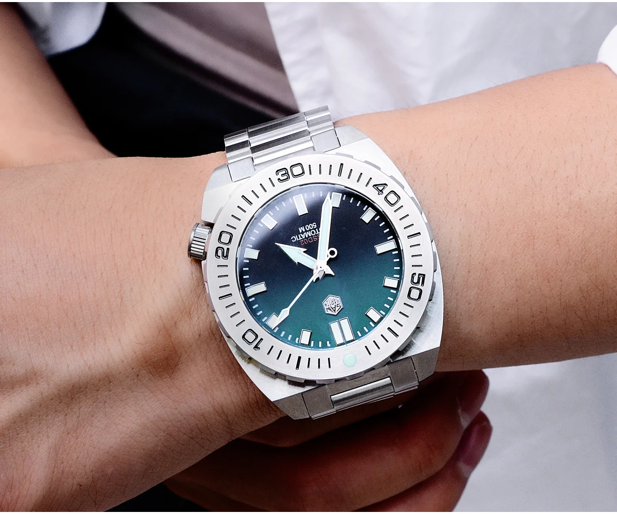 San Martin Diver часы Мужские механические часы Автоматические сапфировые водонепроницаемые 500 м светящиеся из нержавеющей стали Ограниченная серия