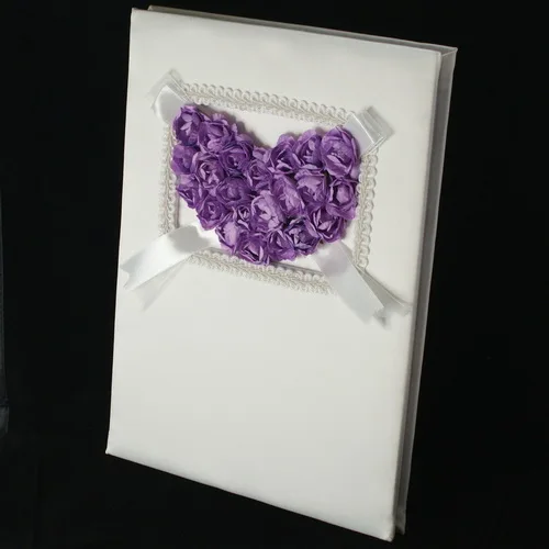 Элегантный белый цвет свадебная книга для сбора подписей гостей с сердечком