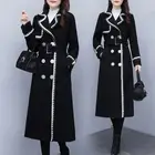 Женское шерстяное пальто Pakras, новинка 2022, Зимняя шерстяная куртка, женская одежда, длинные тонкие плотные теплые пальто, женские куртки, черные