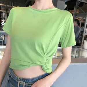 

2020 Топы, бежевая футболка, Женская хлопковая футболка