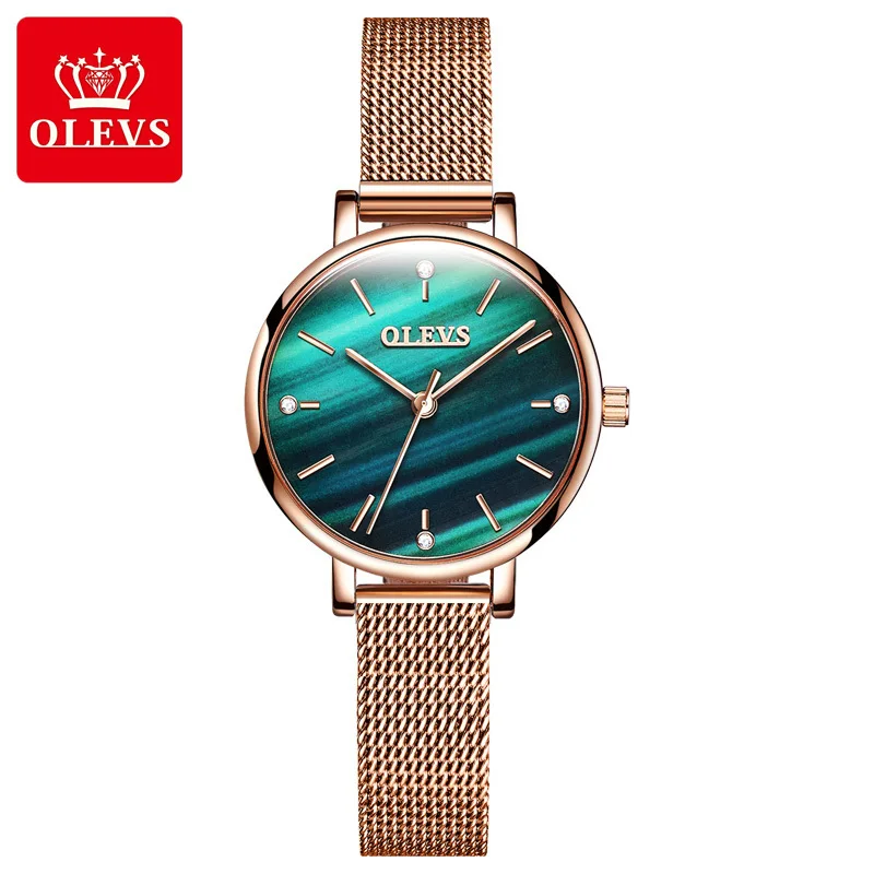 

Olevs Brand Watch Starry Rose Gold Mesh Quartz Watch Waterproof Women's Watch women watches women watch