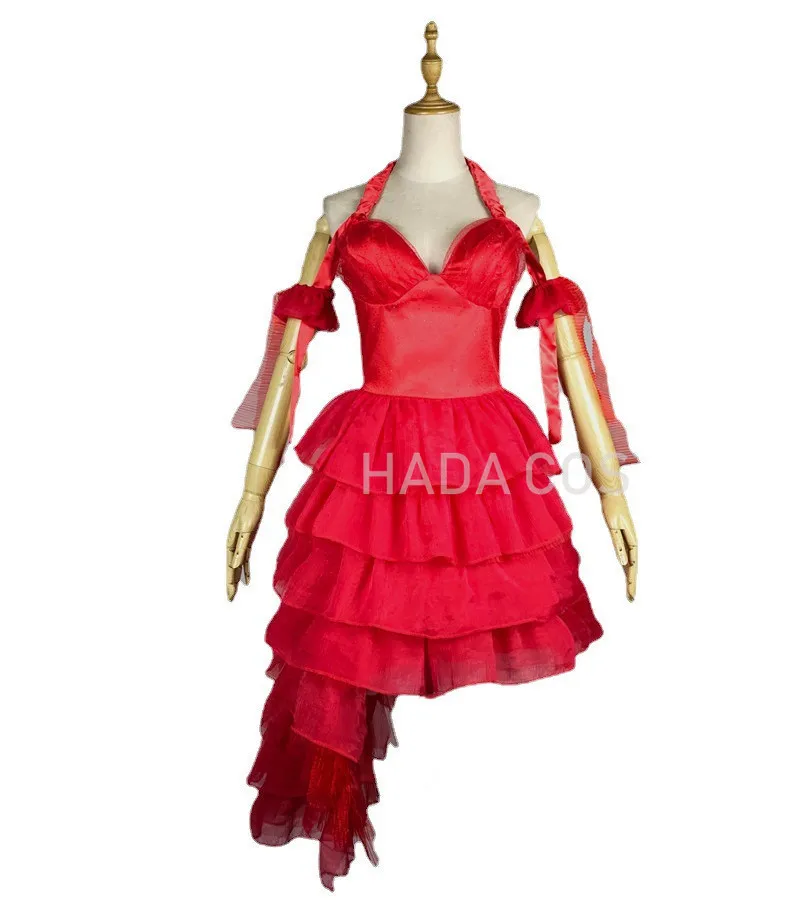 Красное платье для косплея Харли из самоубийц многослойное девушек костюм
