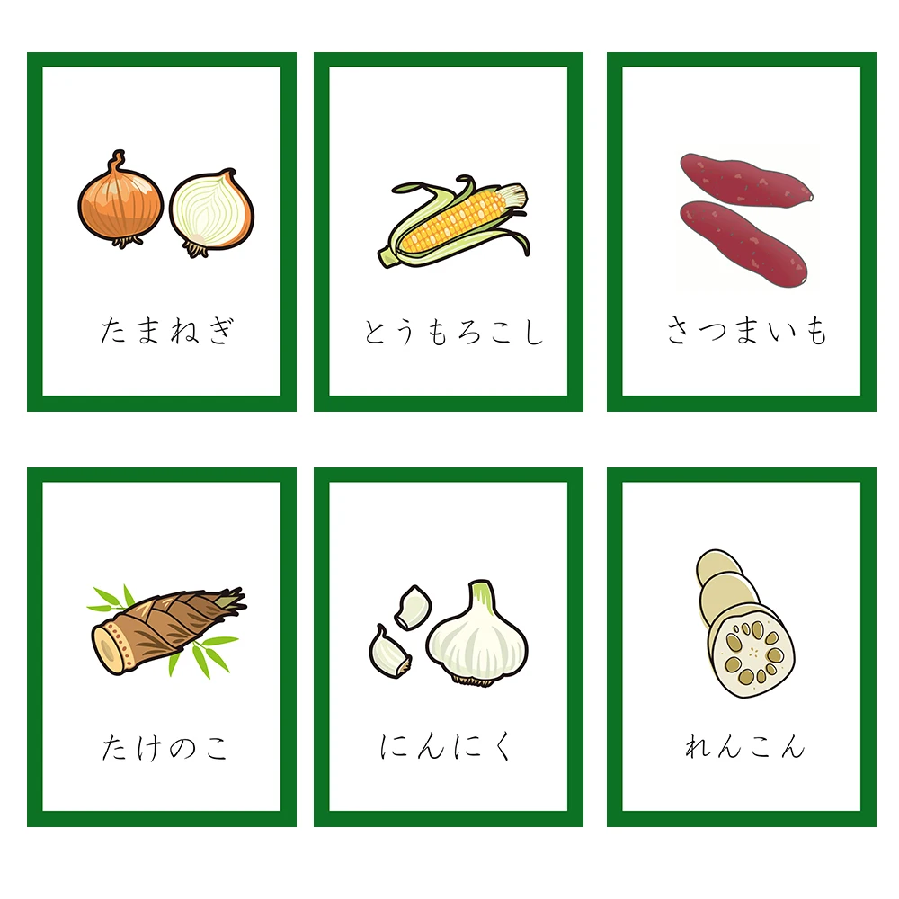 Детские Монтессори Обучающие японские флеш карты для овощей алфавит