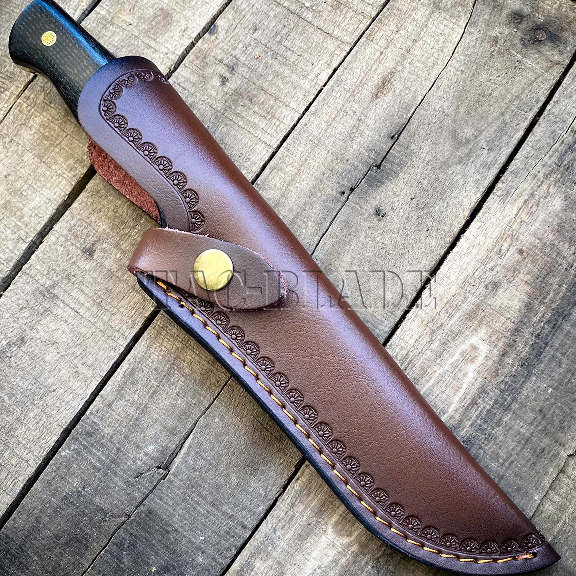

Top Quality Fulll Tang Fixed Blade Knife Jungle Machete Camping Tactical Hunting Gear + Leather Sheath