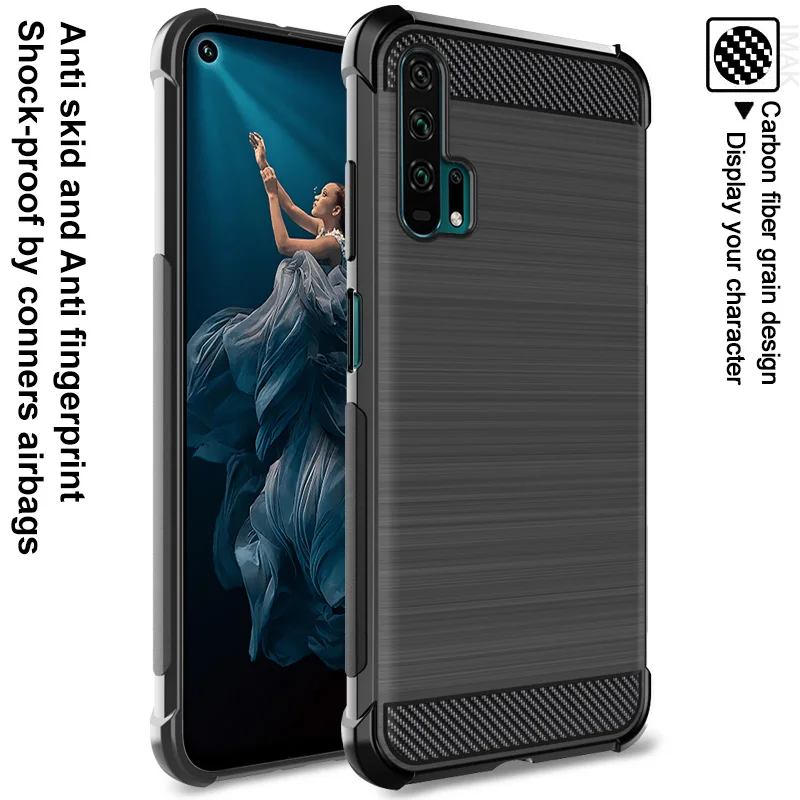 С предохранительными подушками противоударный чехол для huawei Nova 5t Honor 20 Honor 20 Pro Imak кожаный узор силиконовый мягкий ТПУ задняя крышка силиконовые чехлы